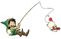 Reeling in a Moogle in Itadaki Street Special