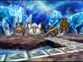 An Infernal armour, a Whizzard, a Powie yowie and a Vampire battler in the Imperial Pantry of Parthenia from IV. (Cell phone)