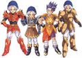 Terry, second from the left, wearing the magic armour.