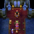 Guru Curu the Cureslime in Canalot's church at night in Dragon Quest IV