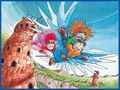 Jumping off Dragon's Horn towers.