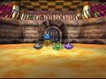 Healslime, along with Metal slime, Bubble slime and Slime fighting each other in the Monster Arena from V. (Cell phone)