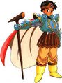 The Hero from Dragon Quest wearing the magic armour.